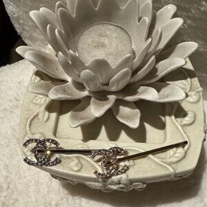 Silver Hair Clip with Crystal Accents